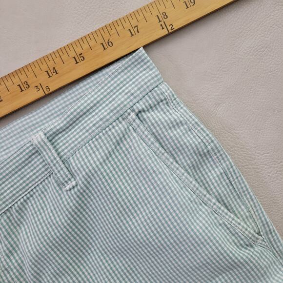 Columbia Check Shorts Mens 34W 10L Flat Front Chino Pockets Golf Green White - Picture 5 of 7